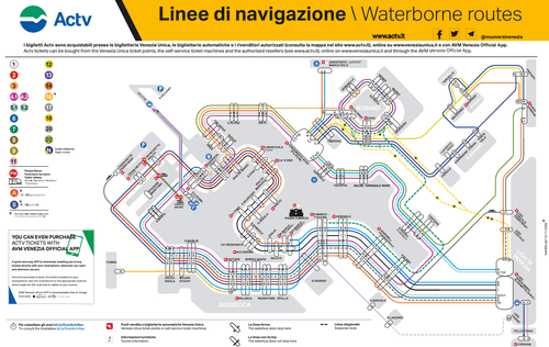 義大利威尼斯 Venice (威尼斯方言 Venezia) - ACTV Waterborne Routes