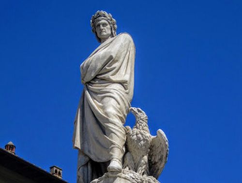 義大利佛羅倫斯 = 佛羅倫薩 = 翡冷翠 Florence = Fiorenza = Firenze 必玩 - Basilica di Santa Croce di Firenze 聖十字聖殿 = 佛羅倫斯聖十字大教堂 = 聖克羅齊教堂 - Monumento a Dante Alighieri 但丁雕塑