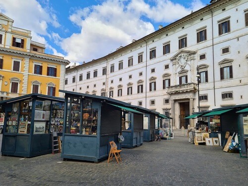義大利羅馬Rome (Roma)必玩 - 必逛購物攻略 - Mercato Antiquario Piazza Borghese = Mercato delle Stampe