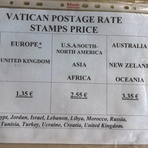 義大利 Stato della Città del Vaticano 梵蒂岡城國 = Città del Vaticano 梵蒂岡城 = Vaticano 梵蒂岡 必玩 - Ufficio Postale nei Musei Vaticani 梵蒂岡郵局
